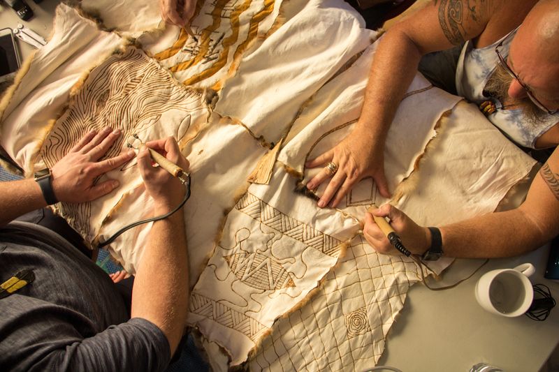 textile collaboration hands
